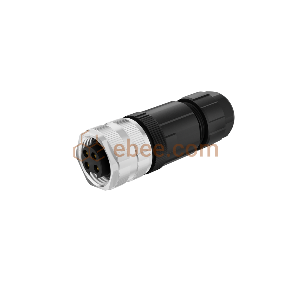 Mini Change 7/8" 4 Pin A Code Female Field Assembly Connector Unshielded Screw Termination Straight PG13.5