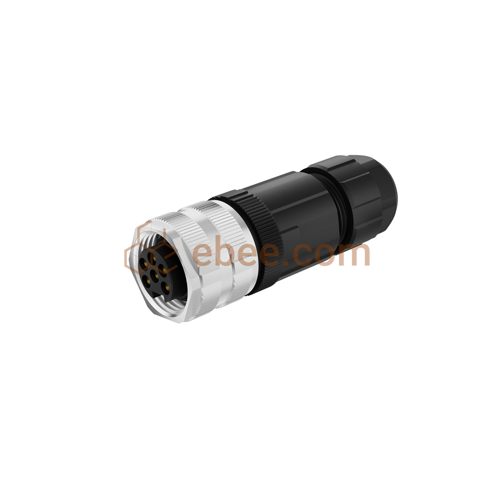 Mini Change 7/8" 6 Pin A Code Female Field Assembly Connector Unshielded Screw Termination Straight PG13.5