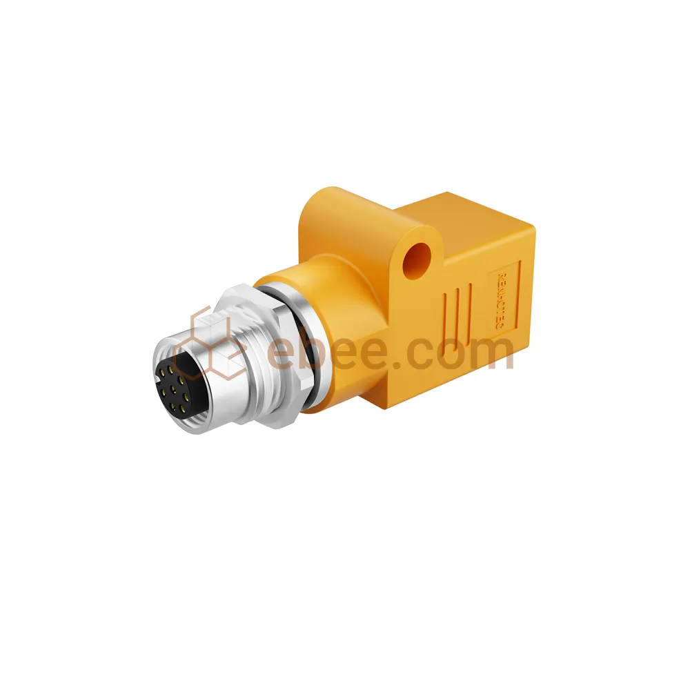 M12 8 Pin A Code Splitter Female to RJ45 Female Shielded Straight
