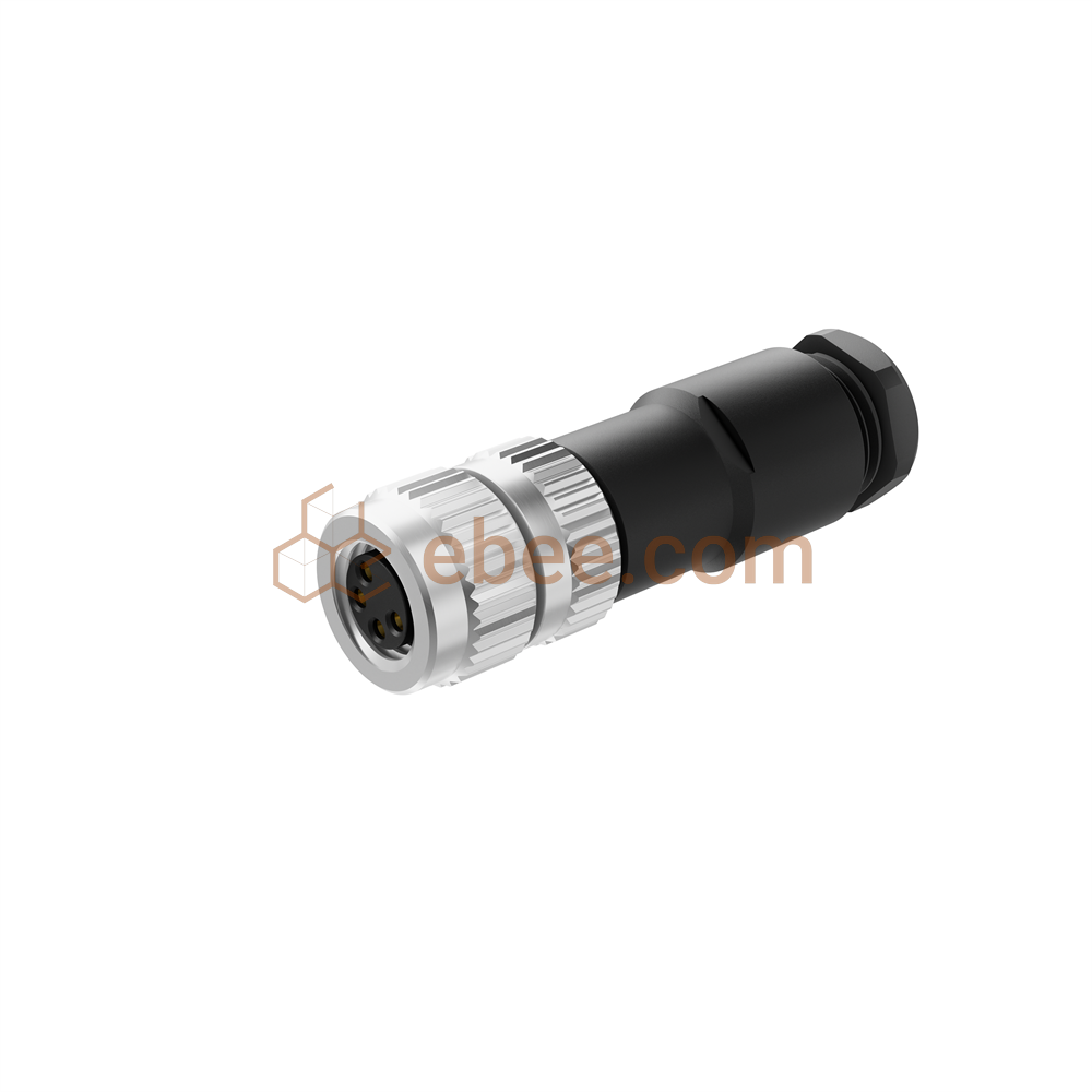 M8 4 Pin A Code Field Assembly Connector Unshield Solder Cup Straight