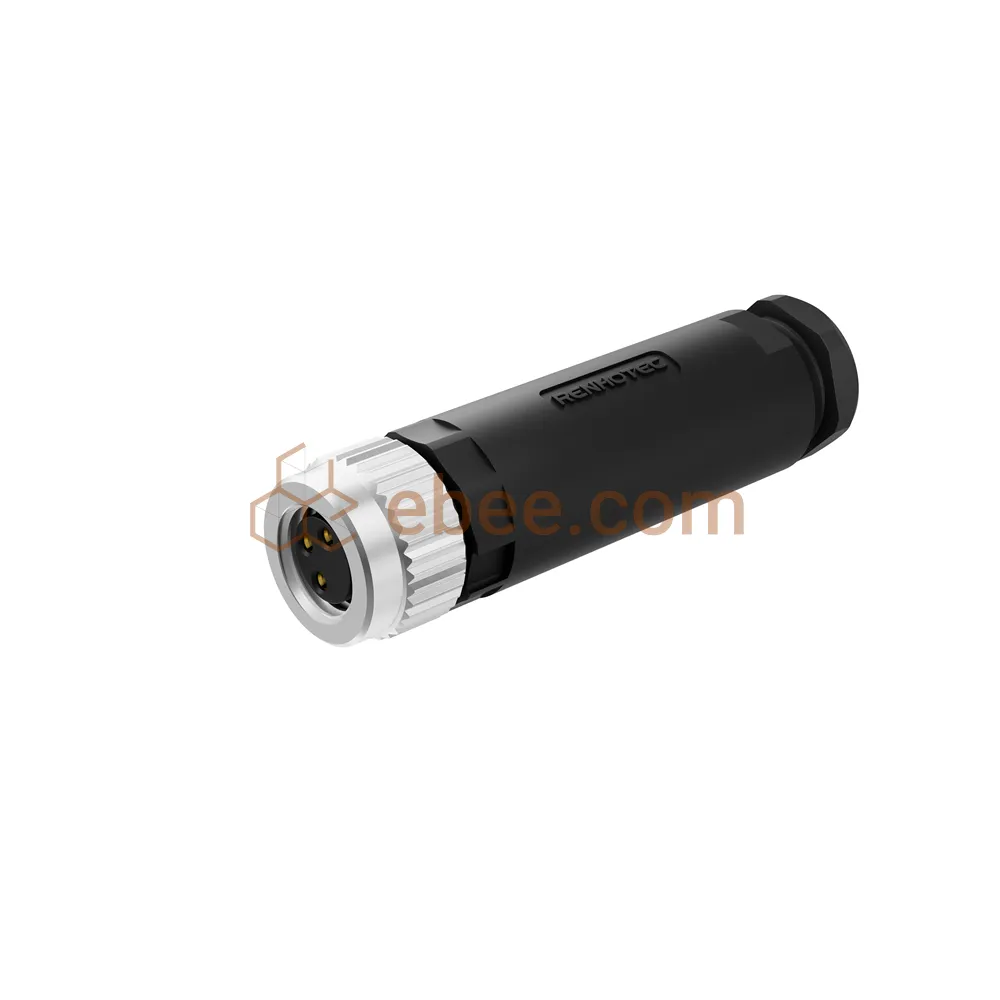 M8 3 Pin A Code Field Assembly Connector Unshield Screw Terination Straight