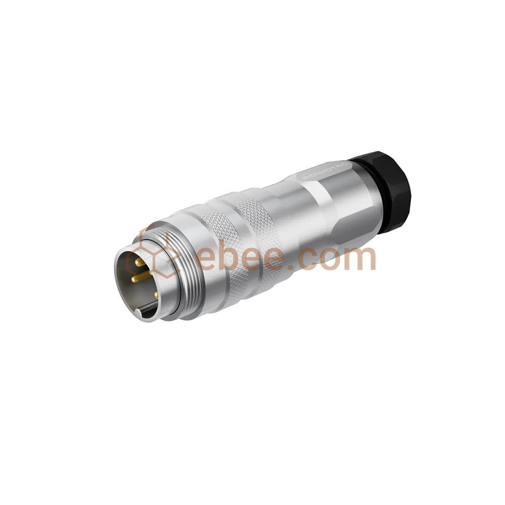 M16 4ピン男性フィールドアセンブリコネクタシールドは、はんだカップストレートPG9